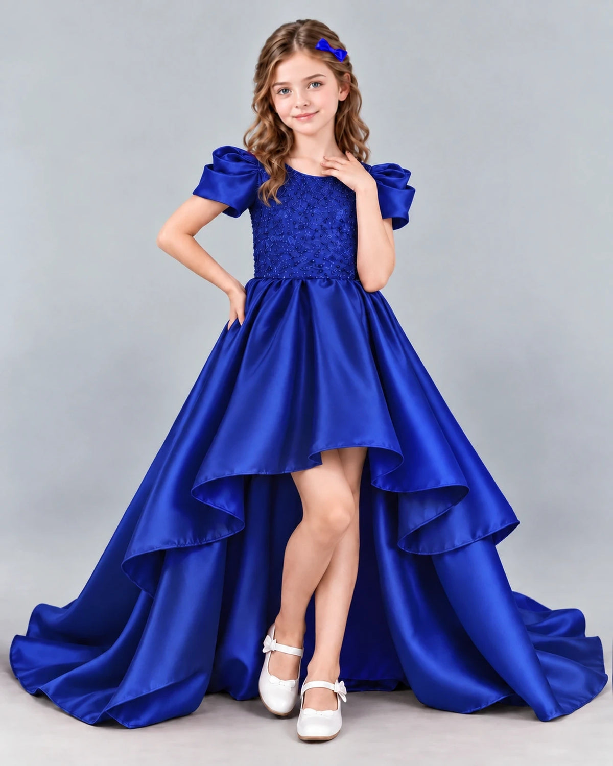 Royal Blue Ball Gown Girls Formal Dress Front