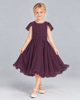 Grape A-line Junior Bridesmaid Dress Front