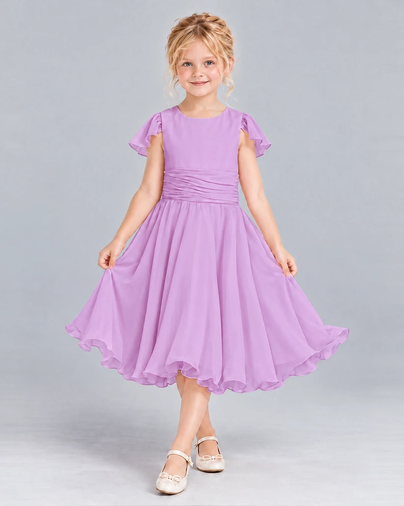 Lilac A-line Junior Bridesmaid Dress Front