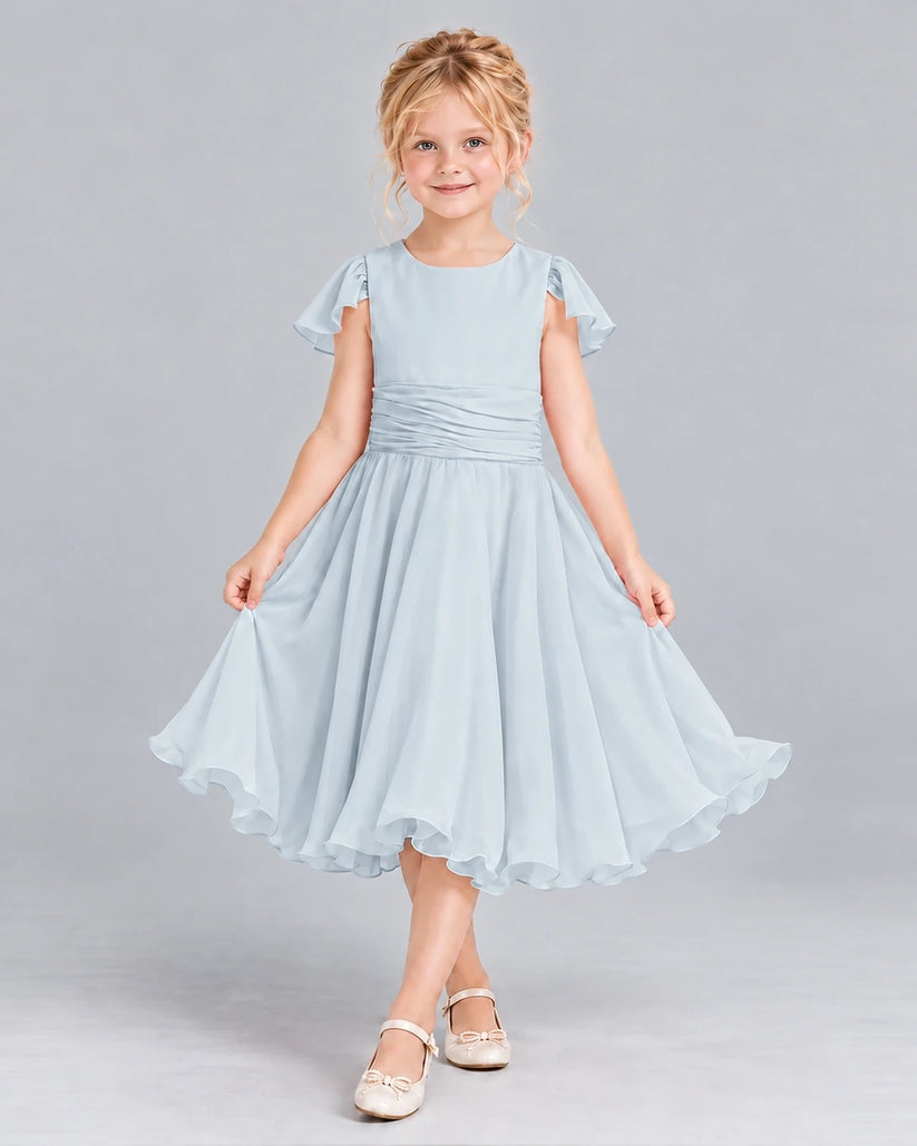 Mist A-line Junior Bridesmaid Dress Front