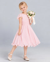 Pink A-line Junior Bridesmaid Dress Side [Shared]
