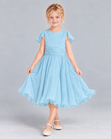Sky Blue A-line Junior Bridesmaid Dress Front