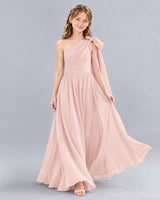 Blush Pink A-line Junior Bridesmaid Dress Front