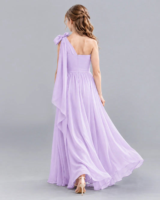Lavender A-line Junior Bridesmaid Dress Back [Shared]