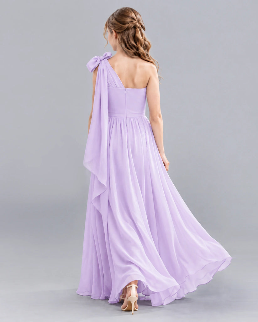 Lavender A-line Junior Bridesmaid Dress Back [Shared]