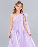 Lavender A-line Junior Bridesmaid Dress Detail [Shared]