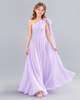Lavender A-line Junior Bridesmaid Dress Front
