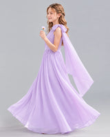 Lavender A-line Junior Bridesmaid Dress Side [Shared]
