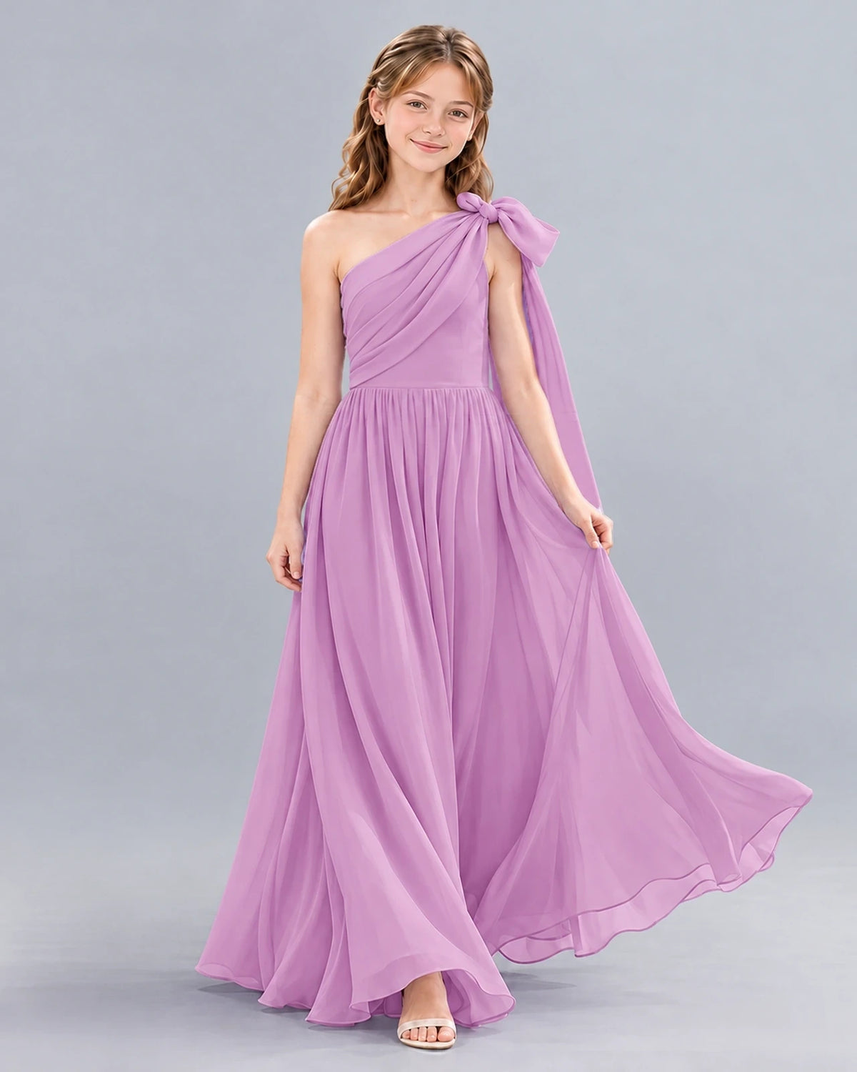 Lilac A-line Junior Bridesmaid Dress Front