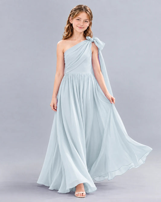 Mist A-line Junior Bridesmaid Dress Front