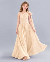 Peach A-line Junior Bridesmaid Dress Front