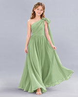 Sage Green A-line Junior Bridesmaid Dress Front