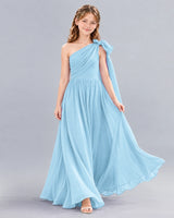 Sky Blue A-line Junior Bridesmaid Dress Front