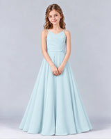 Baby Blue A-line Junior Bridesmaid Dress Front