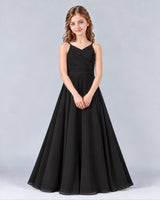 Black A-line Junior Bridesmaid Dress Front