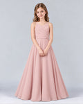 Dideyttawl Ruched Junior Bridesmaid Dress for Wedding Ceremonies
