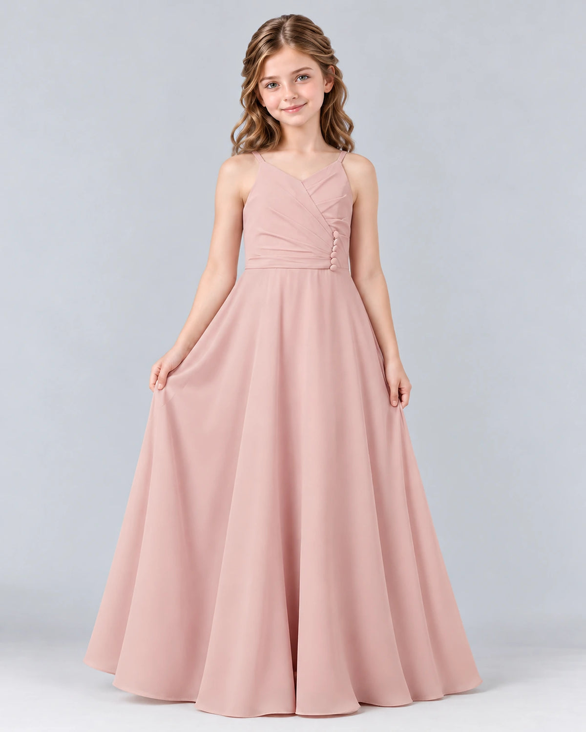 Blush Pink A-line Junior Bridesmaid Dress Pose [Shared]