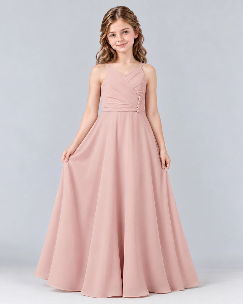 Blush Pink A-line Junior Bridesmaid Dress Pose [Shared]
