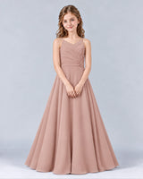 Dusty Rose A-line Junior Bridesmaid Dress Front