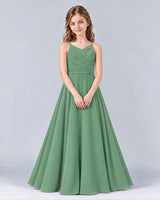 Eucalyptus A-line Junior Bridesmaid Dress Front