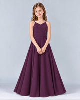 Grape A-line Junior Bridesmaid Dress Front