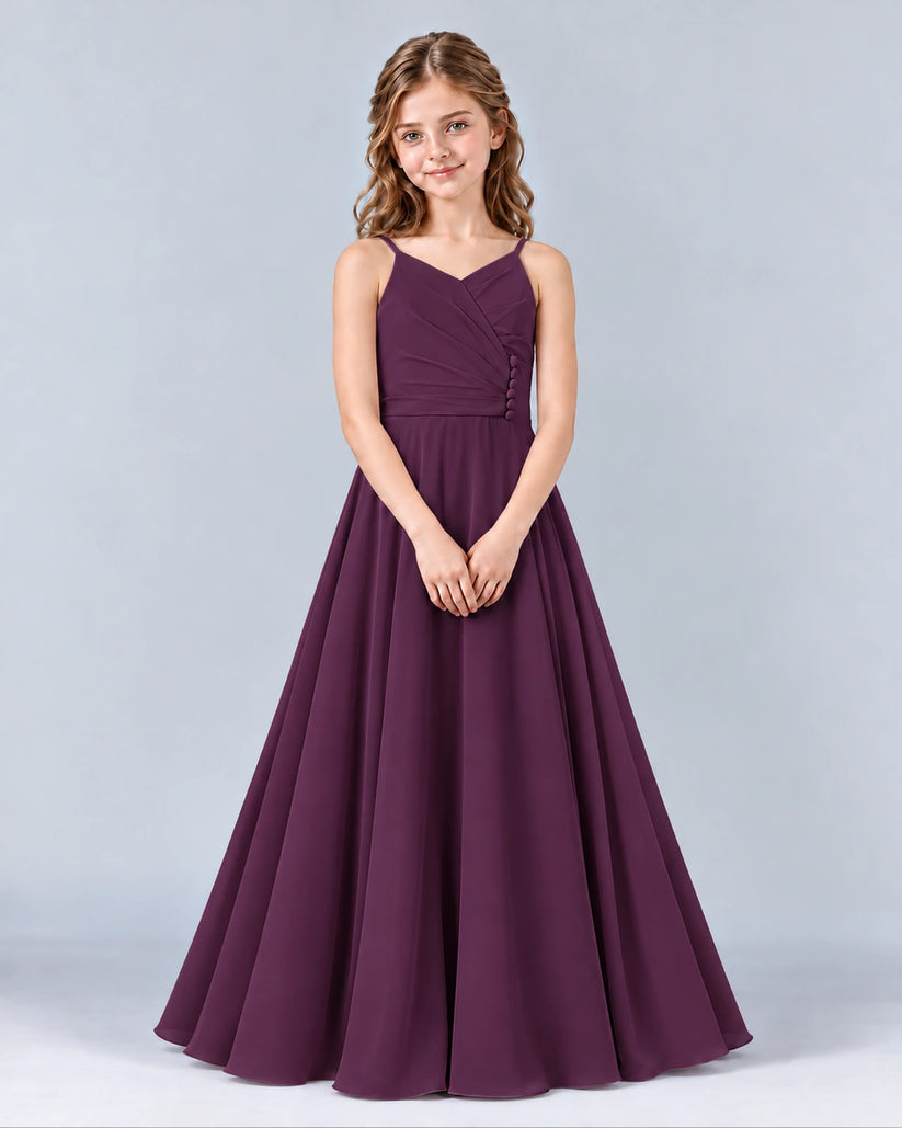 Grape A-line Junior Bridesmaid Dress Front