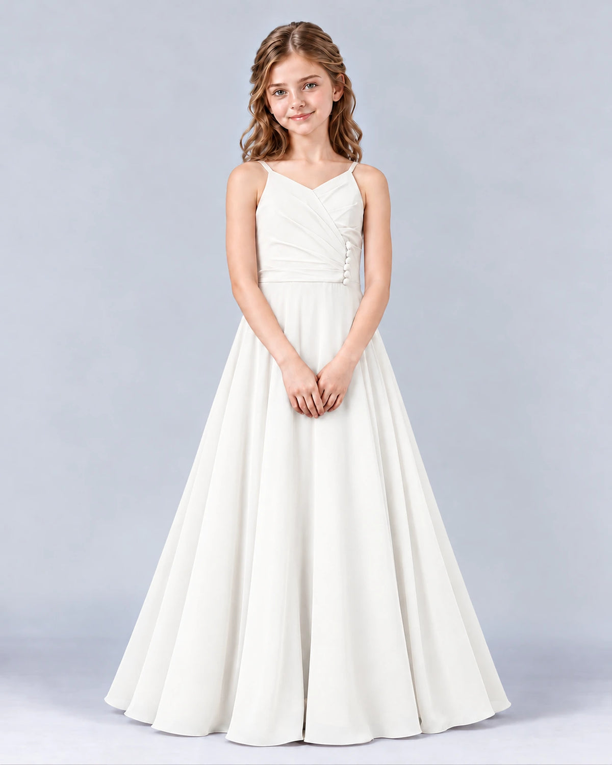 Ivory A-line Junior Bridesmaid Dress Front