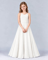 Ivory A-line Junior Bridesmaid Dress Front