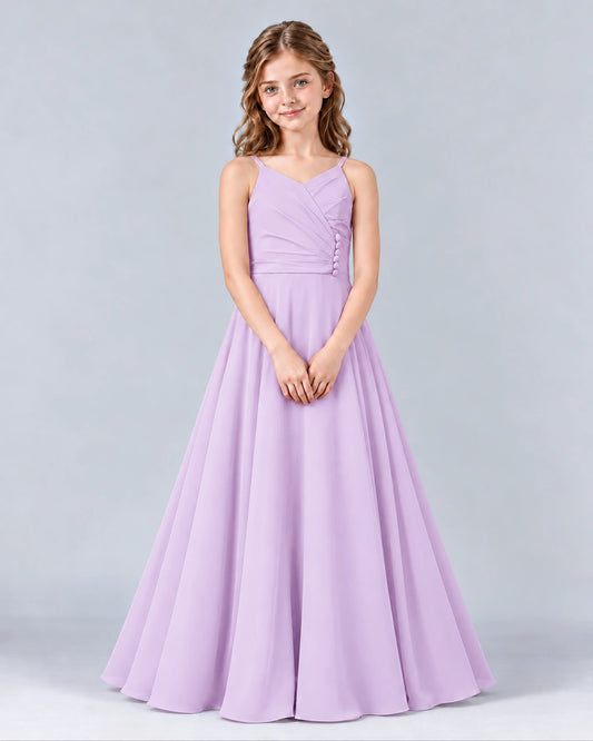 Lavender A-line Junior Bridesmaid Dress Front