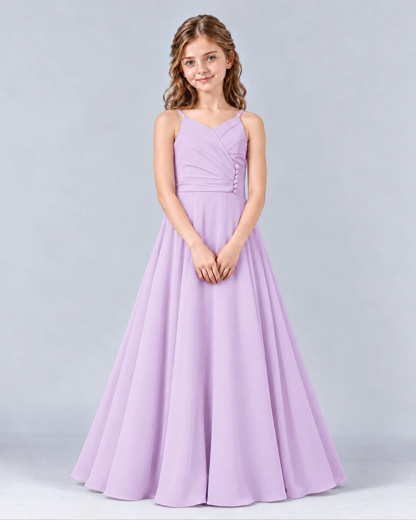 Lavender A-line Junior Bridesmaid Dress Front