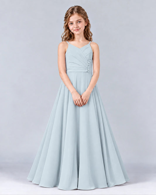 Mist A-line Junior Bridesmaid Dress Front