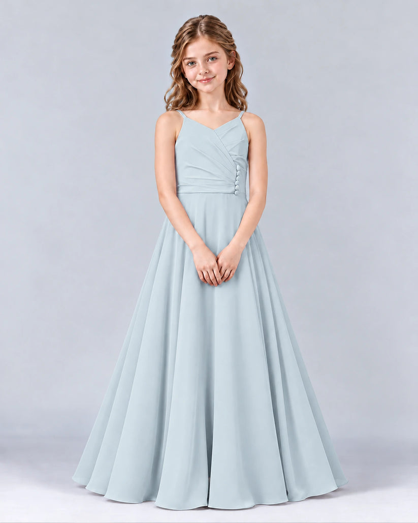 Mist A-line Junior Bridesmaid Dress Front