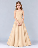 Peach A-line Junior Bridesmaid Dress Front