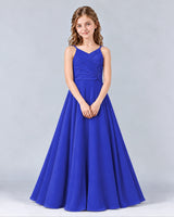 Royal Blue A-line Junior Bridesmaid Dress Front
