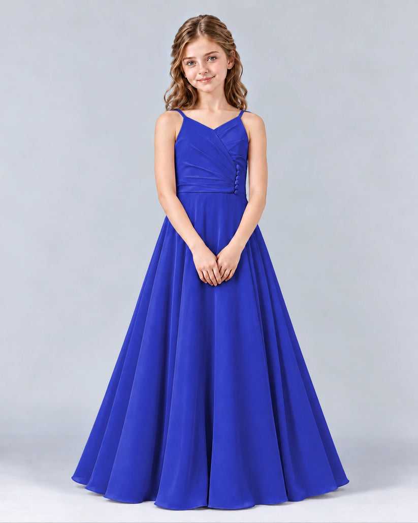 Royal Blue A-line Junior Bridesmaid Dress Front