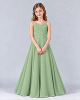 Sage Green A-line Junior Bridesmaid Dress Front