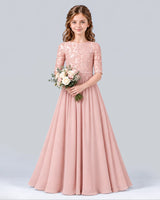Blush Pink A-line Junior Bridesmaid Dress Front
