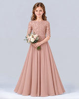 Dusty Rose A-line Junior Bridesmaid Dress Front