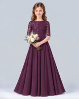 Grape A-line Junior Bridesmaid Dress Front