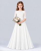 Ivory A-line Junior Bridesmaid Dress Front