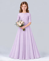 Lavender A-line Junior Bridesmaid Dress Front