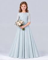 Mist A-line Junior Bridesmaid Dress Front
