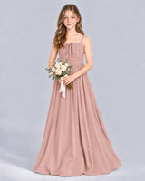 Dusty Rose A-line Junior Bridesmaid Dress Front