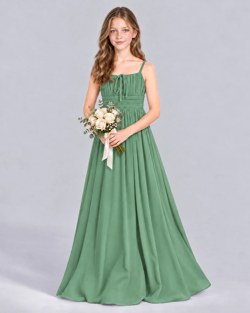 Eucalyptus A-line Junior Bridesmaid Dress Front