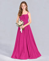 Hot Pink A-line Junior Bridesmaid Dress Front