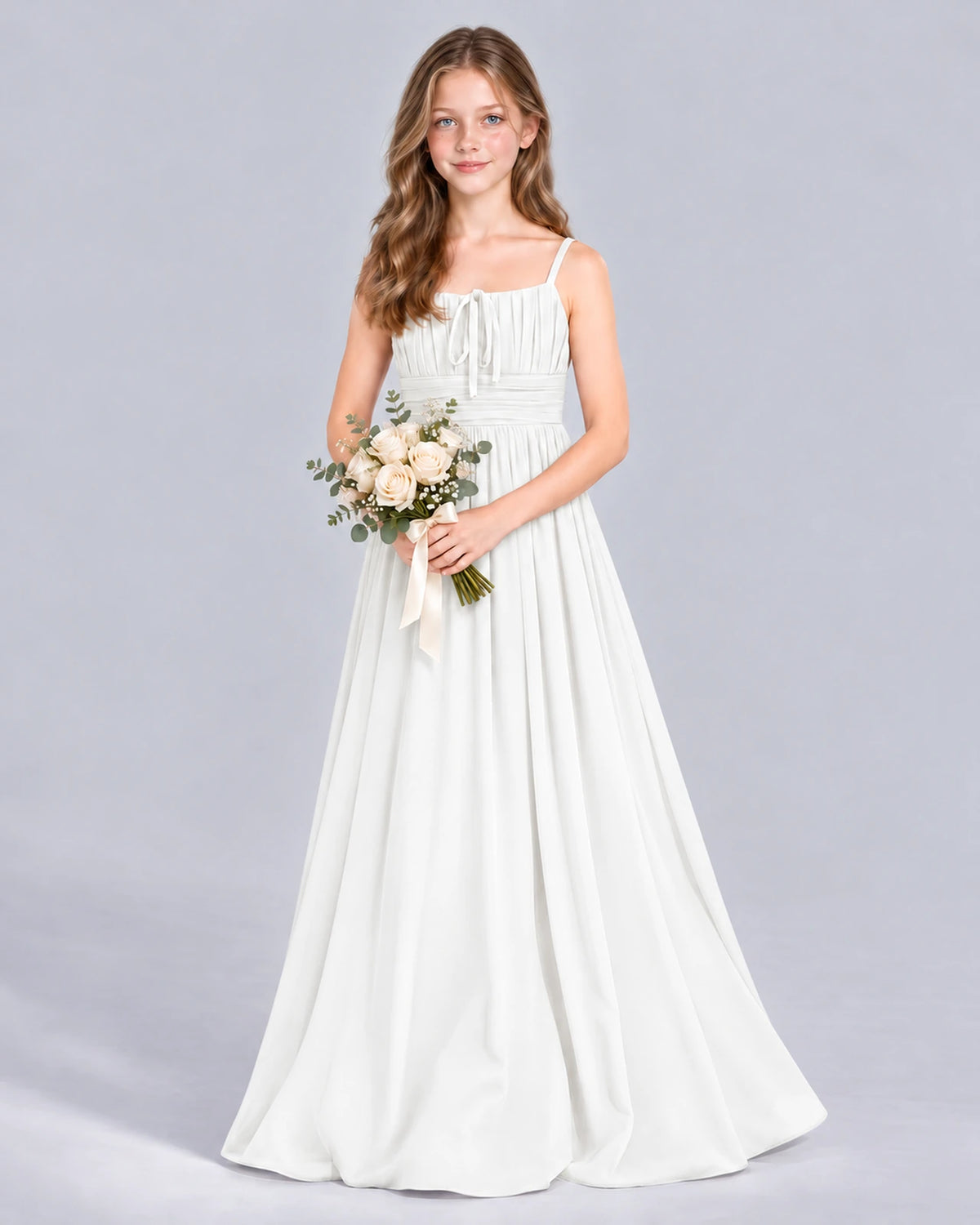 Ivory A-line Junior Bridesmaid Dress Front