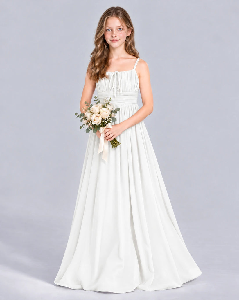 Ivory A-line Junior Bridesmaid Dress Front