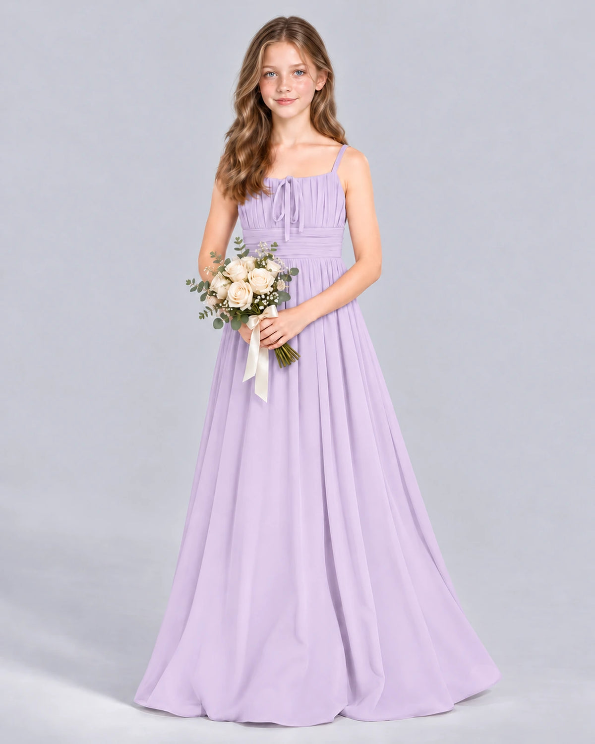 Lavender A-line Junior Bridesmaid Dress Front