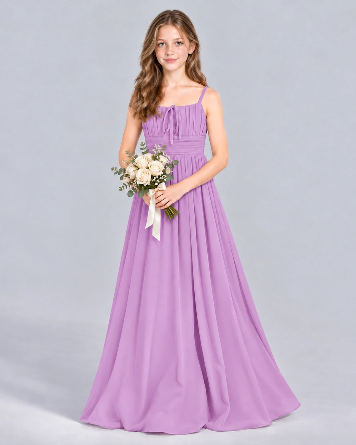 Lilac A-line Junior Bridesmaid Dress Front