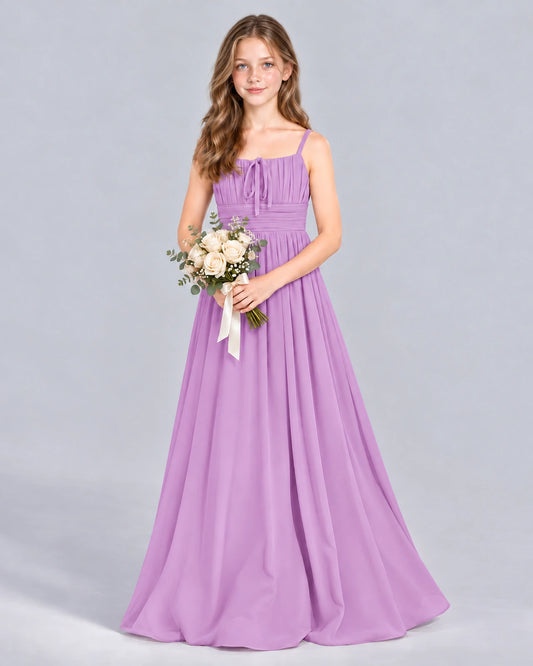 Lilac A-line Junior Bridesmaid Dress Front